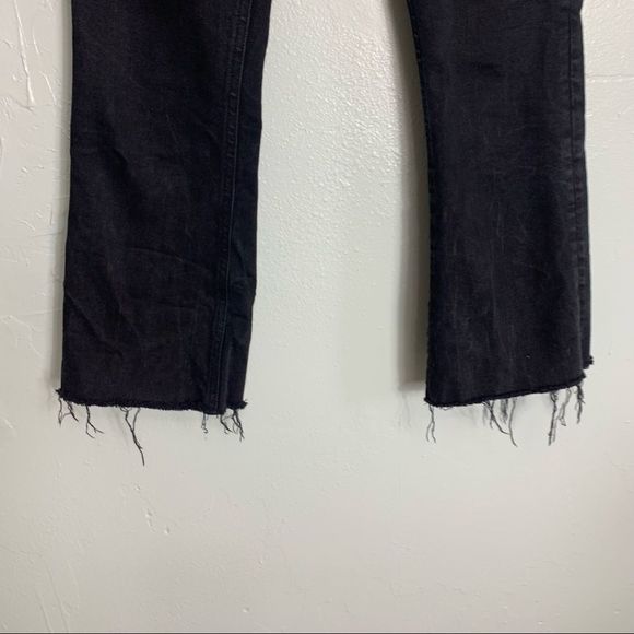 ZARA high waisted straight leg raw hem denim jean - Picture 4 of 7